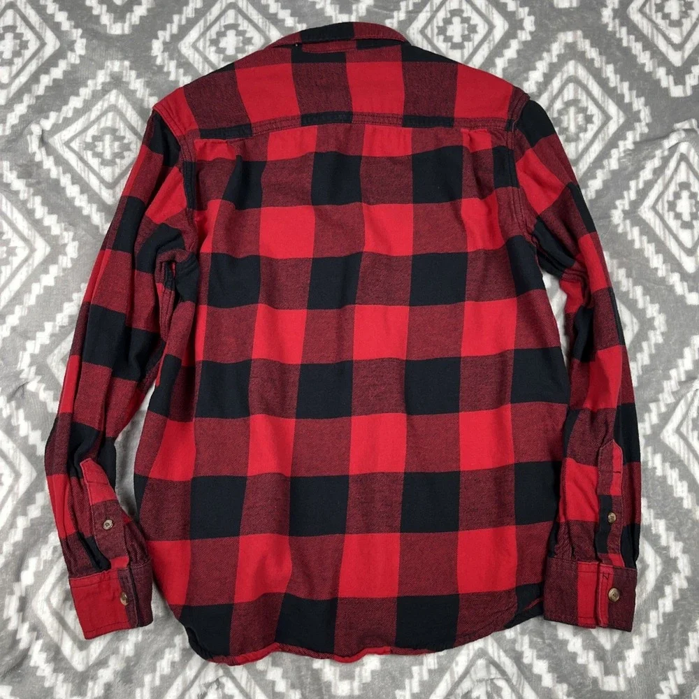 Old Navy Flannel‎ Shirt Mens M Red Buffalo Plaid 100% Cotton Classic Lumberjack